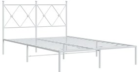 376549 vidaXL Cadru de pat metalic cu tăblie, alb, 120x200 cm