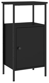 825923 vidaXL Noptieră, negru, 41x31x80 cm, lemn compozit