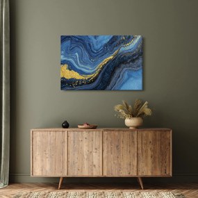 Tablou - Abstracție albastru-aurie (90x60 cm)