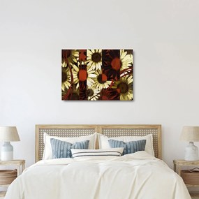 Tablou pe sticlă cu flori (70x50 cm)