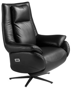 Fotoliu design LUX cu functia relax Cowhide Black leather