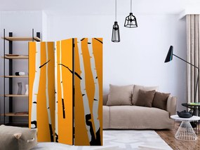 Paravan - Birches on the orange background [Room Dividers]