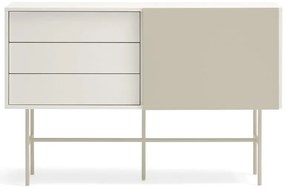 Comodă joasă cu ușă glisantă bej-crem 140x91 cm Nube – Teulat