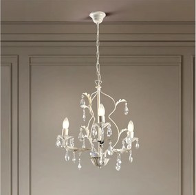 ONLI - Candelabru TERESA cu lanț, 3x E14, 6W, 230V, alb