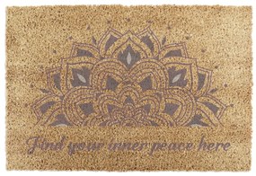 Covoraș de intrare din fibre de nucă de cocos 40x60 cm Find Your Inner Peace – Artsy Doormats