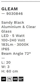 Stalp LED iluminat exterior decorativ IP65 GLEAM H-60cm