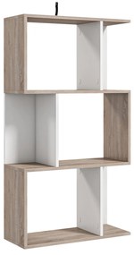 Biblioteca de perete, 3 rafturi, 60x24x111.4cm, alba HOMCOM | Aosom Romania