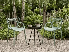 Set de gradina KATO SIRVON - 2 scaune si masa rotunda, negru/verde salvie