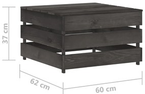 Set mobilier gradina cu perne, 10 piese, lemn gri tratat bej si gri, 10, lemn