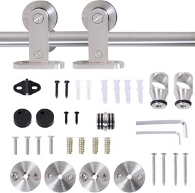 Pista pentru usa glisanta HOMCOM din otel cu kit de montare | Aosom RO