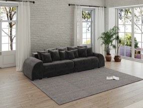 Canapea extensibilă dumonde cu 2 lăzi de depozitare si sezut confortabil din spuma high-density, Verona Tobago Anthracit 310x100 cm