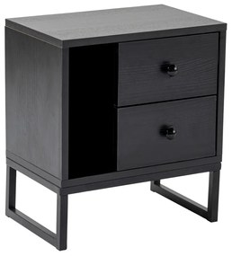 Măsuță de pat Glimmer Wood negru
