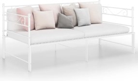 vidaXL Cadru canapea extensibilă, alb, 90x200 cm, metal