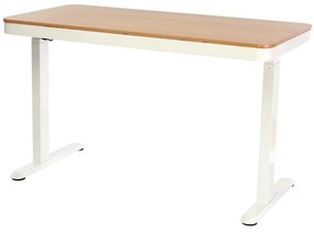 Masa inaltime reglabila OfficeTech 3, 120 x 60 cm, alb / stejar