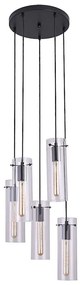 Lustra cu 5 pendule design modern Acantha negru