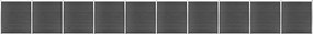 vidaXL Set de panouri de gard, negru, 1737x186 cm, WPC