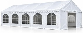 Cort evenimente Economy, 5 × 10 m, 50 m², PVC 440 g/m², structură metalică ranforsată, 10 ferestre, înălțime 2.9 m, Alb,
