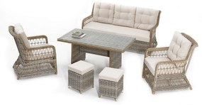 Set mobilier de gradina, Divona, Ibiza, Crem