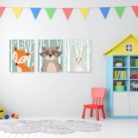 Set de tablouri pentru copii - Animale în pădure