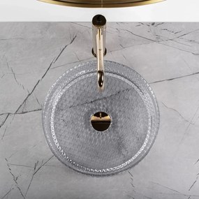 Rea Cristal lavoar 35.5x35.5 cm rotund de blat gri piatra REA-U9615