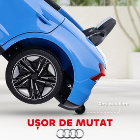 HOMCOM Mașinuta Electrica Copii cu Motor Dublu Mașină Electrică 12V 4,5Ah Suportă până la 25 kg 103x58x41 cm Albastră | Aosom Romania
