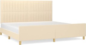 vidaXL Cadru de pat fără saltea, crem, 200x200 cm, textil