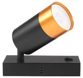 Spot de perete 1xGU10/35W/230V negru/auriu