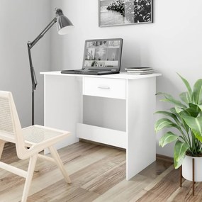 vidaXL Birou, alb, 100x50x76 cm, lemn prelucrat