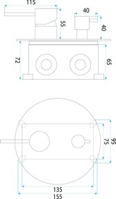 Set de dus incastrat Rea Foster Brush Nickel + BOX
