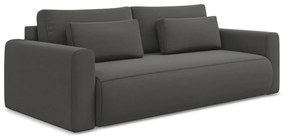 Canapea gri închis extensibilă/cu spațiu de depozitare cu tapițerie din catifea 238 cm Kapua – Makamii