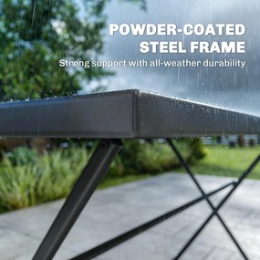 Outsunny Set mobilier grădină pliabil 5 piese masă cu 4 scaune respirabile aspect lemn economisitor de spațiu | Aosom Romania