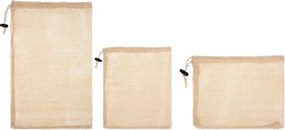 Set 3 saculeti legume, bumbac, 20 x 28, 33 x 28, 43 x 28 cm