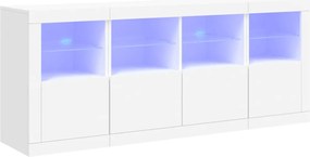 vidaXL Servantă cu lumini LED, alb, 163x37x67 cm