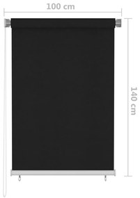 Jaluzea tip rulou de exterior, 100 x 140 cm,negru Negru, 100 x 140 cm
