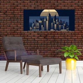 Tablou – Oraș geometric (120x50 cm)