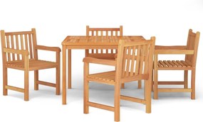vidaXL Set de sufragerie de grădină, lemn masiv de tec, 5 piese