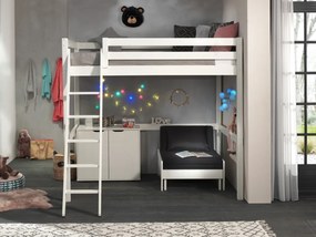 PINO mezanin, 2 ușă piept și sofabed.