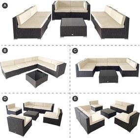 Set mobilier de grădină colțar Avenberg CASA