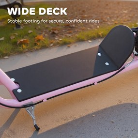 HOMCOM Trotinetă pentru copii de la 5 ani cu roți mari Ghidon reglabil mânere de frână și suport oțel roz | Aosom Romania