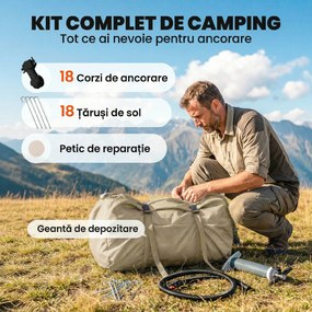 Outsunny Corturi Gonflabile Impermeabile pentru Glamping cu Orificiu pentru Sobă pentru 6-8 Persoane | Aosom Romania