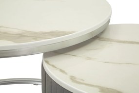 Mauro Ferretti Set De 2 Masute De Cafea Grays  Cm Ø 70X45-50X38 | Aosom Romania