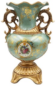 Vaza decorativa PAULETTE, Bleu turcoaz, 25x37cm