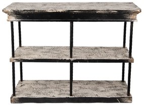 Consola neagra, din lemn si metal, cu aspect vintage, Forge