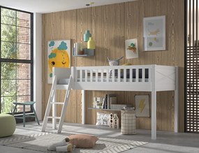 Set SCOTT este format din Pat copiiul loft cu perdea de joacă ASTRO și tunel.