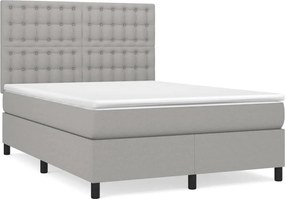 vidaXL Pat continental, gri deschis, 140x200 cm, material textil