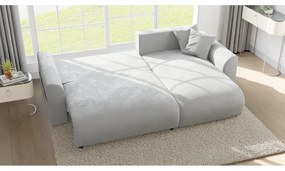 Colțar gri deschis cu tapițerie din catifea (cu colț variabil) Lorine – Ropez