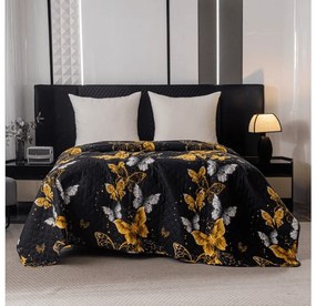 Cuvertura de pat GOLD BUTTERFLY negru Dimensiune: 220 x 240 cm