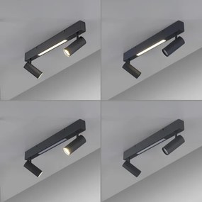 Schöner Wohnen 11793-18 - Spot LED DANTE 2xGU10/10W+LED/7,2W negru