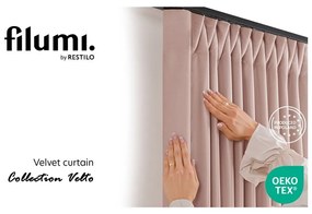 Draperie roz-deschis dimout (semi-opacă) din catifea 200x250 cm Velto – Filumi