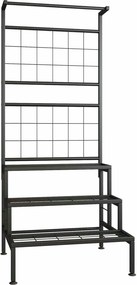 Etajera BALKO, negru, metal, 60x54x158 cm